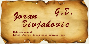 Goran Divjaković vizit kartica